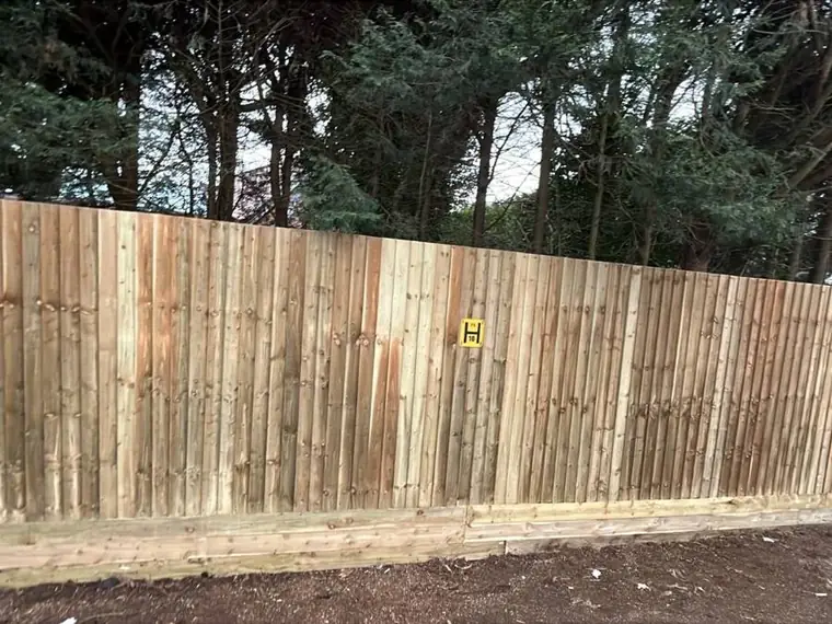 New closeboard timber fence freshly installed